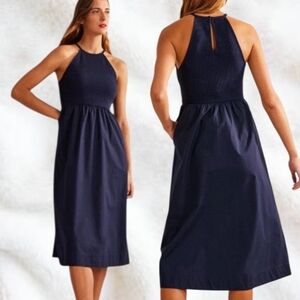 Boden Halterneck Ribbed Midi Dress
